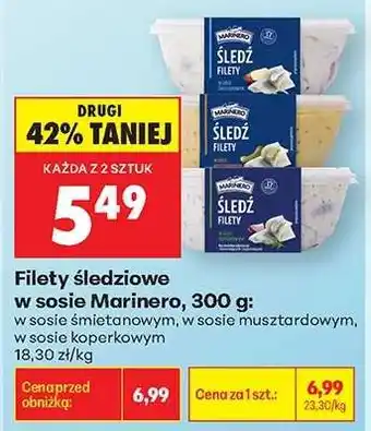 Biedronka Filety śledziowe w sosie Marinero, 300 g oferta