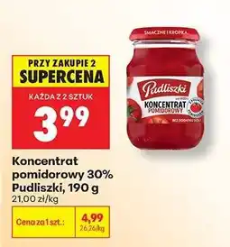 Biedronka Koncentrat pomidorowy 30% Pudliszki, 190 g oferta