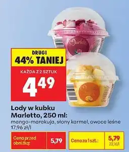 Biedronka Lody w kubku Marletto, 250 ml oferta