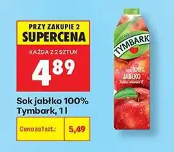 Biedronka Sok jabłko 100% Tymbark 1l oferta