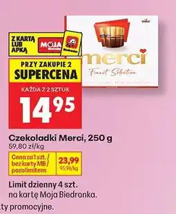 Biedronka Czekoladki Merci, 250 g oferta