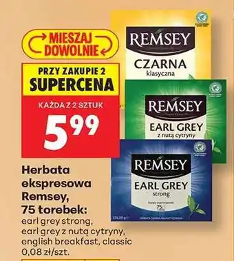 Biedronka Herbata ekspresowa Remsey 75 torebek oferta