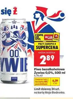 Biedronka Piwo bezalkoholowe Żywiec 0,0 500 ml oferta