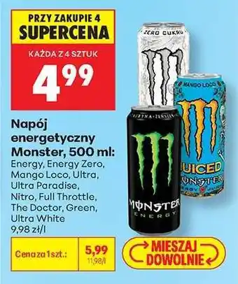 Biedronka Napój energetyczny Monster 500 ml oferta