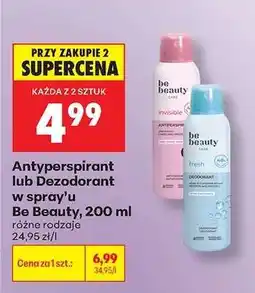 Biedronka Antyperspirant lub Dezodorant w spray’u Be Beauty, 200 ml oferta