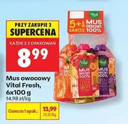 Biedronka Mus owocowy Vital Fresh, 6x100 g oferta