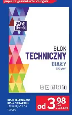 Selgros Blok Techniczny Biały Oxford oferta