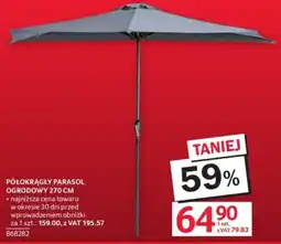 Selgros PÓŁOKRĄGLY PARASOL OGRODOWY 270 CM oferta