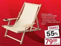 Selgros Fotel Plażowy Z Uchwytem Na Kubek oferta