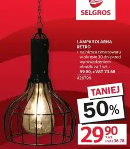 Selgros Lampa Solarna Retro oferta