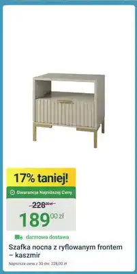 ERLI Szafka nocna z ryflowanym frontem kaszmir oferta