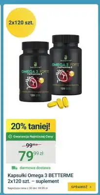 ERLI Kapsułki Omega 3 Forte Betterme 2-pak 120 szt oferta