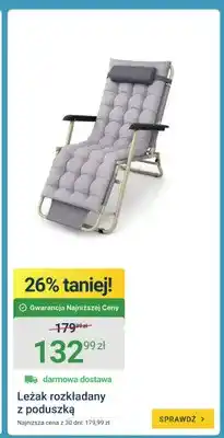 ERLI Leżak rozkładany z poduszką oferta