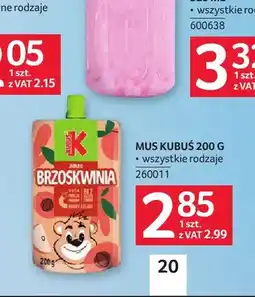 Selgros Mus Kubuś jabłko brzoskwinia oferta