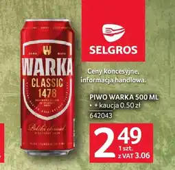 Selgros Piwo Warka Classic oferta