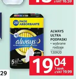Selgros Podpaski Always Ultra oferta