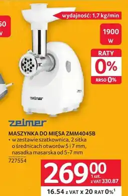 Selgros Maszynka do mięsa Zelmer ZMM4045B oferta