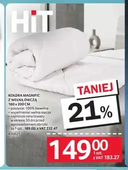 Selgros Kołdra Magnific z wełną owczą 160x200 cm oferta