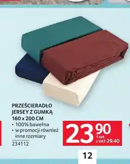Selgros Prześcieradło Jersey z gumką 160x200 cm oferta
