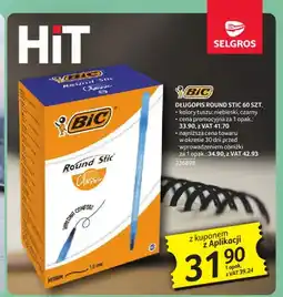Selgros Długopis BIC Round Stic 60-pak oferta