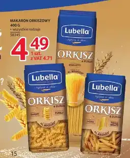 Selgros Makaron orkiszowy spaghetti Lubella oferta