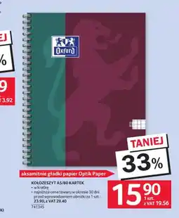 Selgros Kołozeszyt A5 80 kartek Oxford oferta