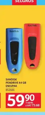 Selgros Pendrive SanDisk 64 Gb 2-pak oferta