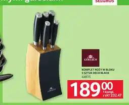 Selgros Komplet noży w bloku 5 sztuk Deco Black Gerlach oferta