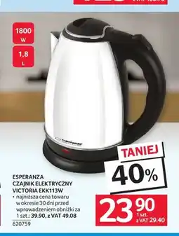 Selgros Czajnik elektryczny Esperanza Victoria oferta