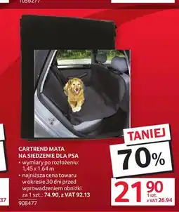Selgros Mata na siedzenie dla psa Cartrend oferta