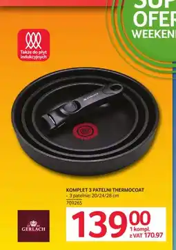 Selgros Komplet 3 patelni Gerlach Thermocoat oferta