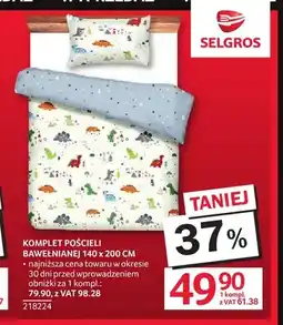 Selgros Komplet pościeli bawełnianej 140x200 cm oferta