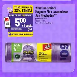 Polomarket Worki na śmieci Magnum Flex Lawendowe Jan Niezbędny 60 l 8-pak oferta