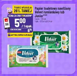 Polomarket Papier toaletowy nawilżany Velvet Junior oferta