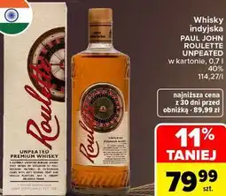 Carrefour Market Whisky indyjska PAUL JOHN ROULETTE UNPEATED w kartonie oferta