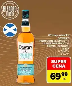 Carrefour Market Whisky szkocka DEWAR'S PORTUGUESE SMOOTH, CARRIBEAN SMOOTH, FRENCH SMOOTH 8 Y.O oferta