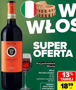 Carrefour Market Wino PICCINI CHIANTI czerwone wytrawne oferta