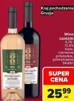 Carrefour Market Wino Gamziri białe, czerwone półsłodkie, półwytrawne oferta