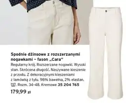 Tchibo Spodnie dżinsowe damskie z rozszerzanymi nogawkami fason Cara oferta
