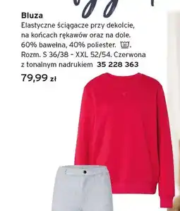 Tchibo Bluza damska czerwona z tonalnym nadrukiem oferta