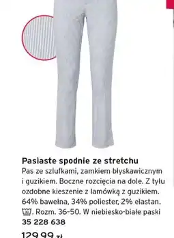 Tchibo Spodnie damskie pasiaste ze stretchu oferta