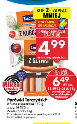 Lewiatan Parówki z fileta z kurczaka Tarczyński oferta