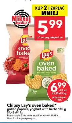 Lewiatan Chipsy Lay's Oven Baked grilled paprika oferta