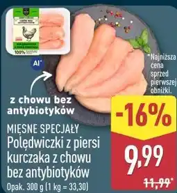 ALDI Mięsne Specjały Polędwiczki z piersi kurczaka z chowu bez antybiotyków oferta