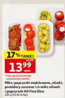 Auchan Miks: papryczki nadziewane, oliwki, pomidory suszone lub miks oliwek i papryczek AD Fine Dine oferta