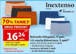 Auchan Bokserki chłopięce, 3-pak, lub szorty dziewczęce, 3-pak oferta