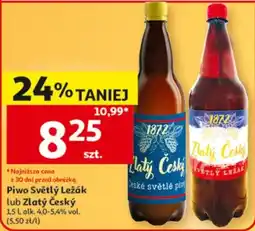 Auchan Piwo Světlý Ležák lub Zlatý Český oferta