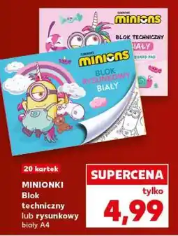 Kaufland MINIONKI Blok techniczny lub rysunkowy biały A4 oferta