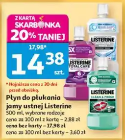 Auchan Płyn do płukania jamy ustnej Listerine oferta