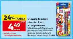 Auchan Ołówek do nauki pisania, 2 szt. + temperówka oferta